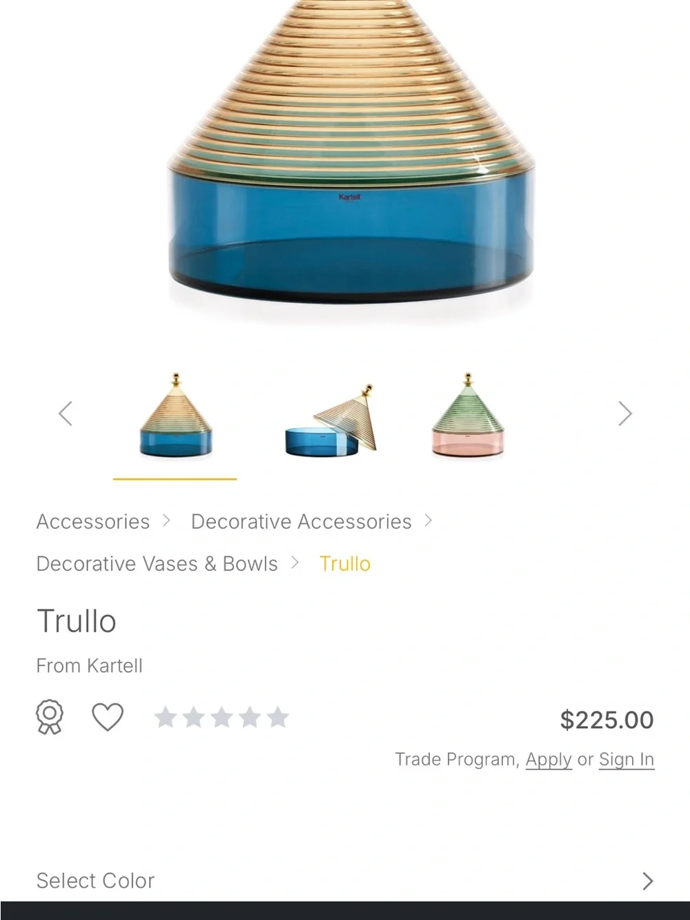 Kartell elegant conical